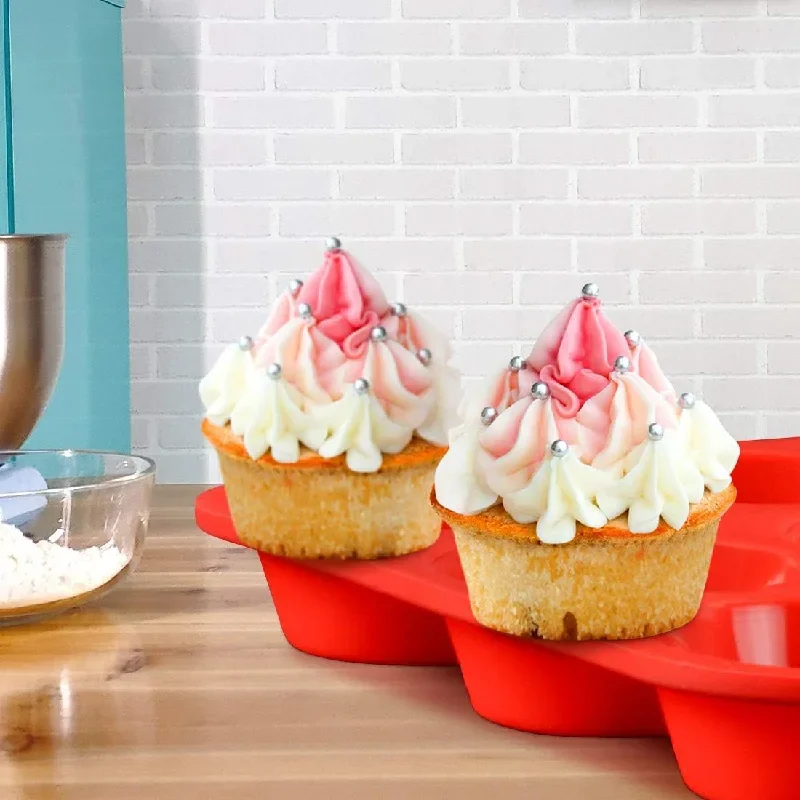 

6Pcs 12Cups Silicone Muffin Pan - Silicone Cupcake Pan Nonstick Silicone Molds Great for Making Muffin Cakes, Bread