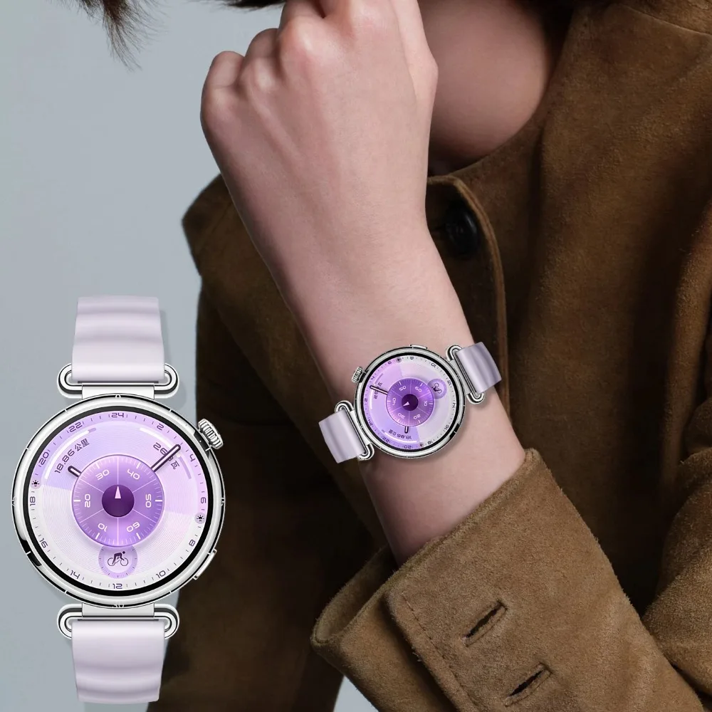 Correa de silicona oficial para Huawei Watch GT6/GT5/GT4, pulsera deportiva de 41mm para Huawei Watch GT5 Pro/5 de 18mm, pulsera ondulada de 42mm