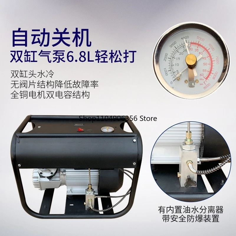 

for 042 300Bar 4500Psi High Pressure PCP Air Compressor Double Cylinder with Double Filter for 0-6.8L Diving Scuba Rifle