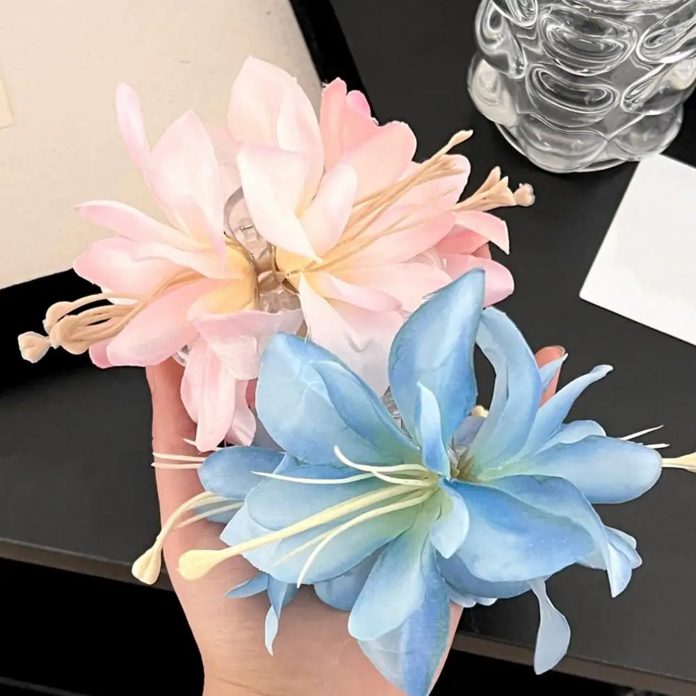 

Women Hair Clip 3D Artificial Flower Decor Hair Pin Back Head Large Hair Claw Lightweight Accessories Fake Flower Decor Hairpin