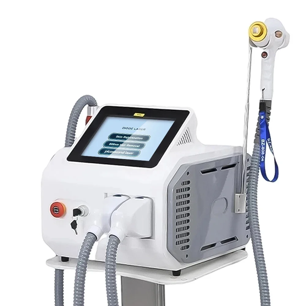 2 in 1 808 Diode Laser Permanent Hair Removal Q Switch Nd Yag Portable 1064Nm 1320Nm Picosecond Laser Tattoo Removal  Machine