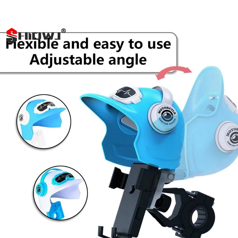 Rotation Motorcycle Phone Holder Waterproof Bicycle Phone Stand With Helmet Shade Sunscreen Cell Phone Mount Navigation Bracket