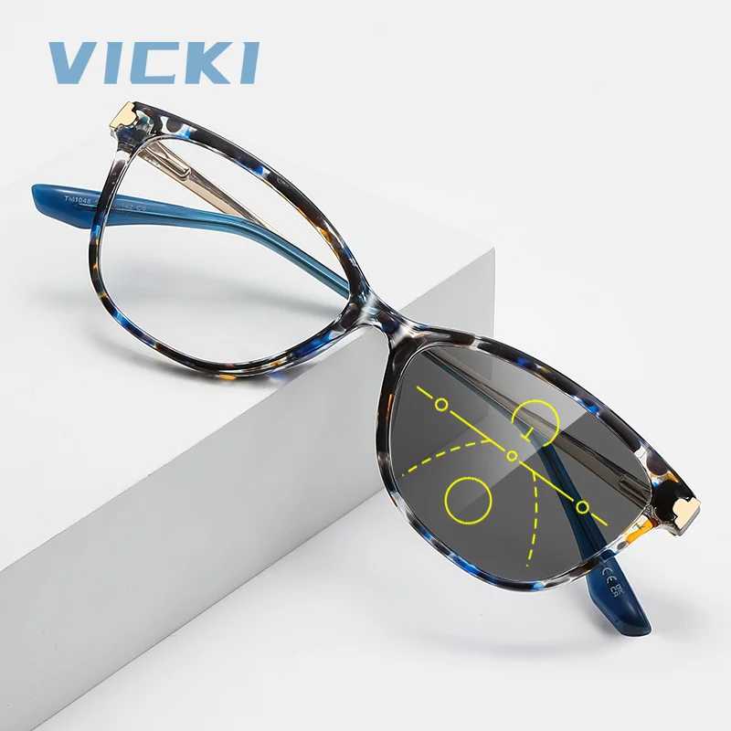 

VICKI New Fashion Design Butterfly Anti-blue Light Women's Glasses - Customizable Prescription - Multifocal LS231