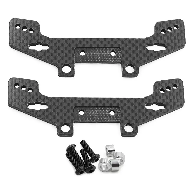 คาร์บอนไฟเบอร์ด้านหน้าและด้านหลัง Shock Tower สําหรับ Tamiya TT02 TT02R 1/10 RC รถอะไหล่อัพเกรดอุปกรณ์เสริม