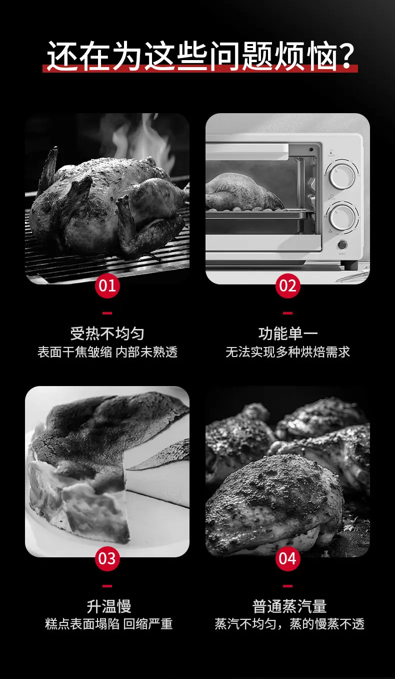 Automatic commercial steam oven, multi-functional electric oven, kitchen, restaurant, hotel, large duck oven