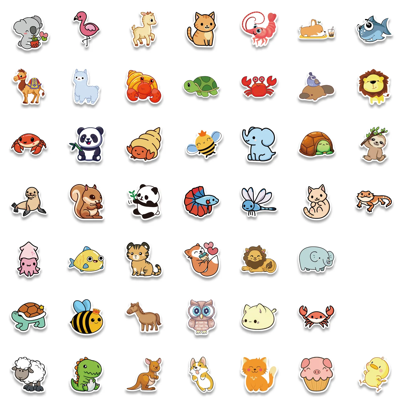 200PCS Animal Stickers Kawaii Panda Frog Water Bottles Phone Laptop Cartoon Sticker Vinyl Vsco Waterproof Sticker for Kids Teens image 3