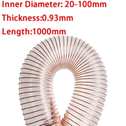 Transparent PU Tube,Dust Suction,Vacuum Fume Exhaust Hose, Exhaust Pipe Air Tube,1Meter*0.93m Thickness*Inner Diameter 20-100m
