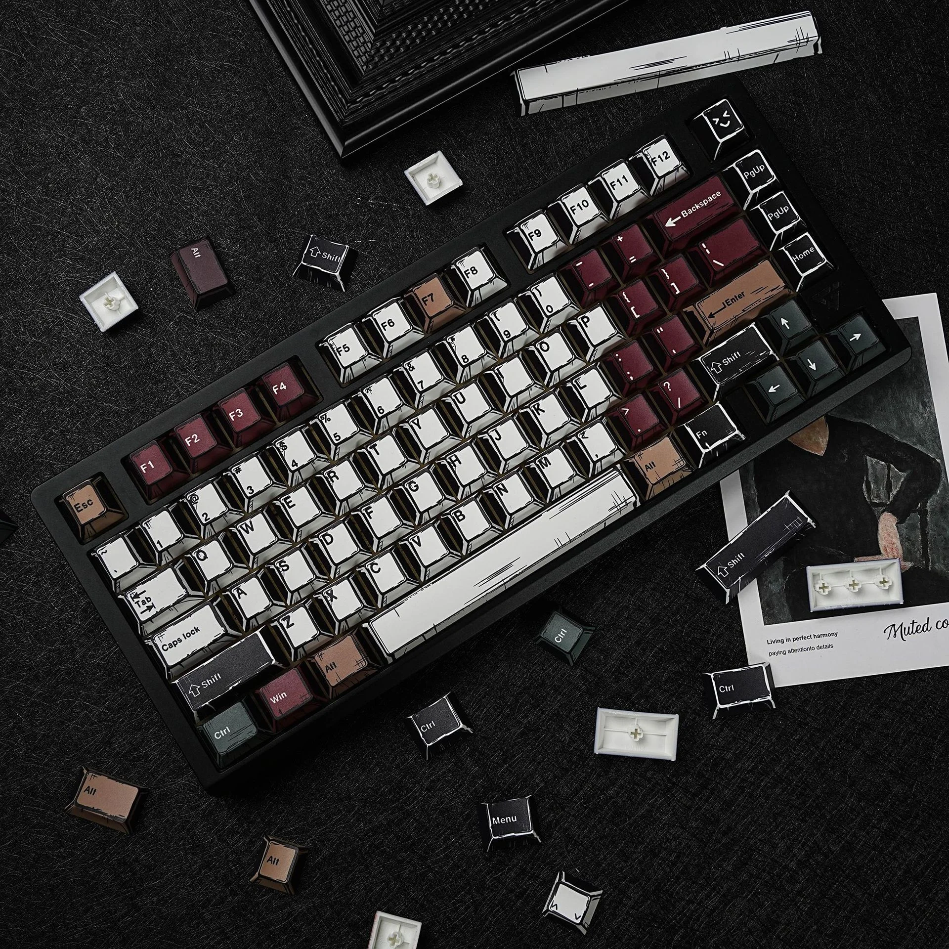 Spanish French Japanese Russian German Abnt2 Korean Mechanical Keyboard Comic keycaps Cherry Profile PBT Keycap ISO Enter 7U DIY