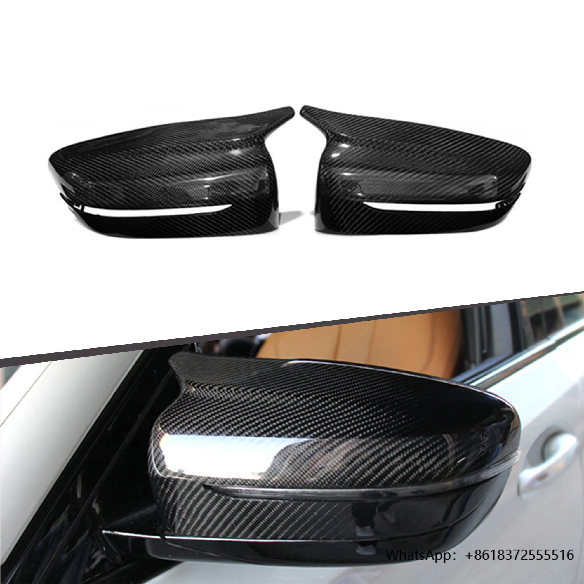 

daM LOOK Replacement Type Wing Door Mirror Cover Caps Carbon Fiber Rearview Side Car Mirror Covers for G30 G32 G11 G12