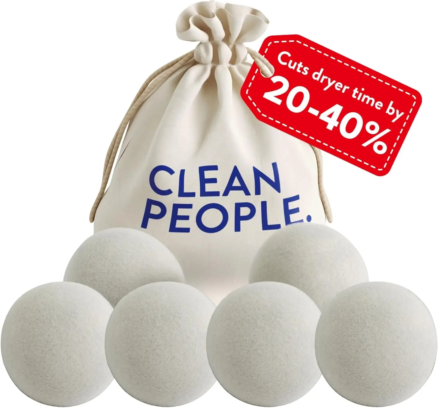 

100% New Zealand Wool Dryer Balls 6 Pack for Laundry, Soften Clothes, Reduce Static, Reusable