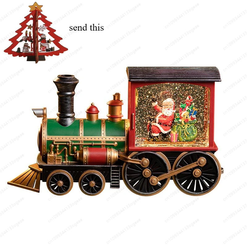 Heartwarming Christmas Train Music Box, Santa Claus Toy Set with Falling Snow, Festive Birthday & Holiday Gift for Kids