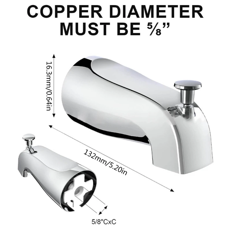 Professional Tub Diverter การติดตั้งแบบปกปิด Tub Diverter Alloy สำหรับห้องน้ำ Dropship