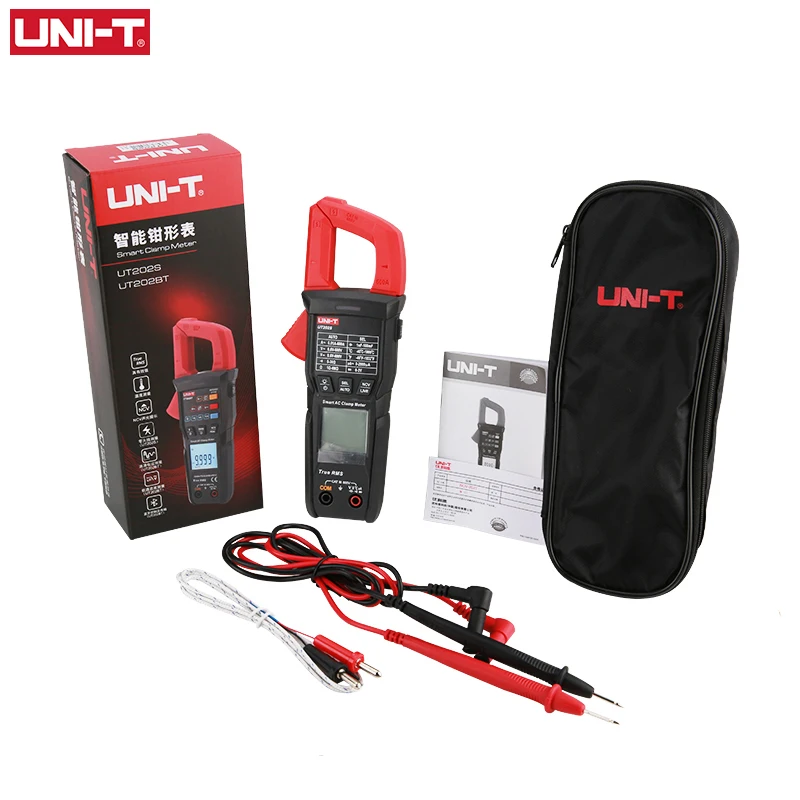 Imagem -06 - Uni-t-digital Clamp Meter Ut202s Ut202bt 600a Alicadores de Corrente ac Amperímetro Voltage Tester Temperatura Frequency Meter Auto Range