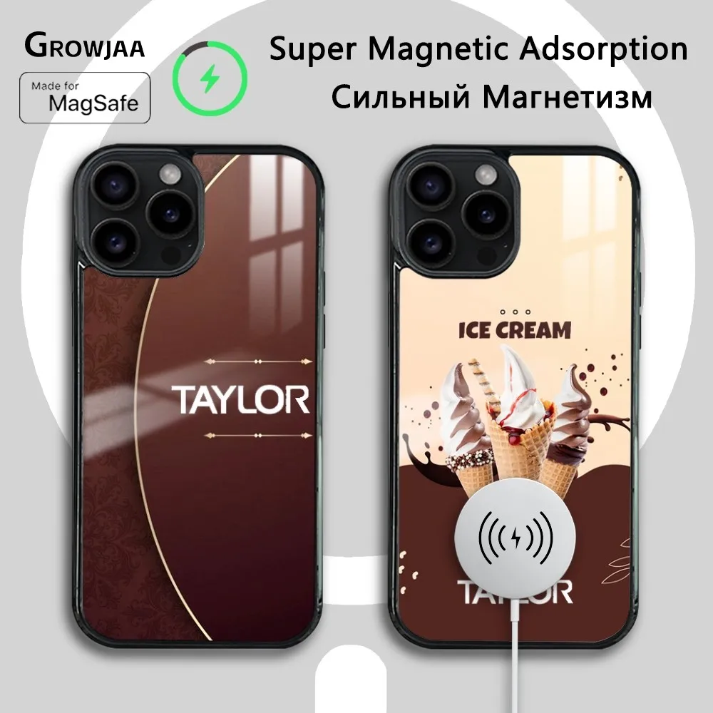 T-TAYLORS Ice cream Phone Case For iPhone 16 15 14 13 12 11 Pro Max Plus Mini Magsafe Mirror Wireless Magnetic Funda