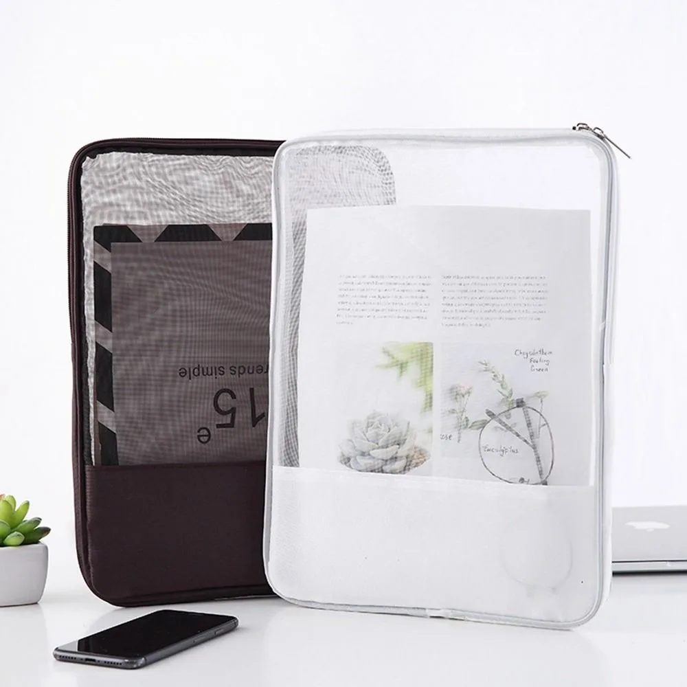 Office Storage Wallet Briefcases Business Mesh Bag Document Organiser A4 File Folder Bag Grid File Bag Expanding Wallet