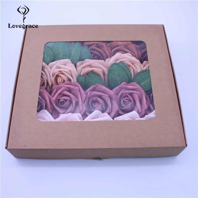 Flores artificiales de espuma de PE de 8cm, cabeza de rosas de colores, ramos de boda nupciales, decoraciones de mesa para fiesta en casa, regalo del Día de San Valentín, 25 uds.