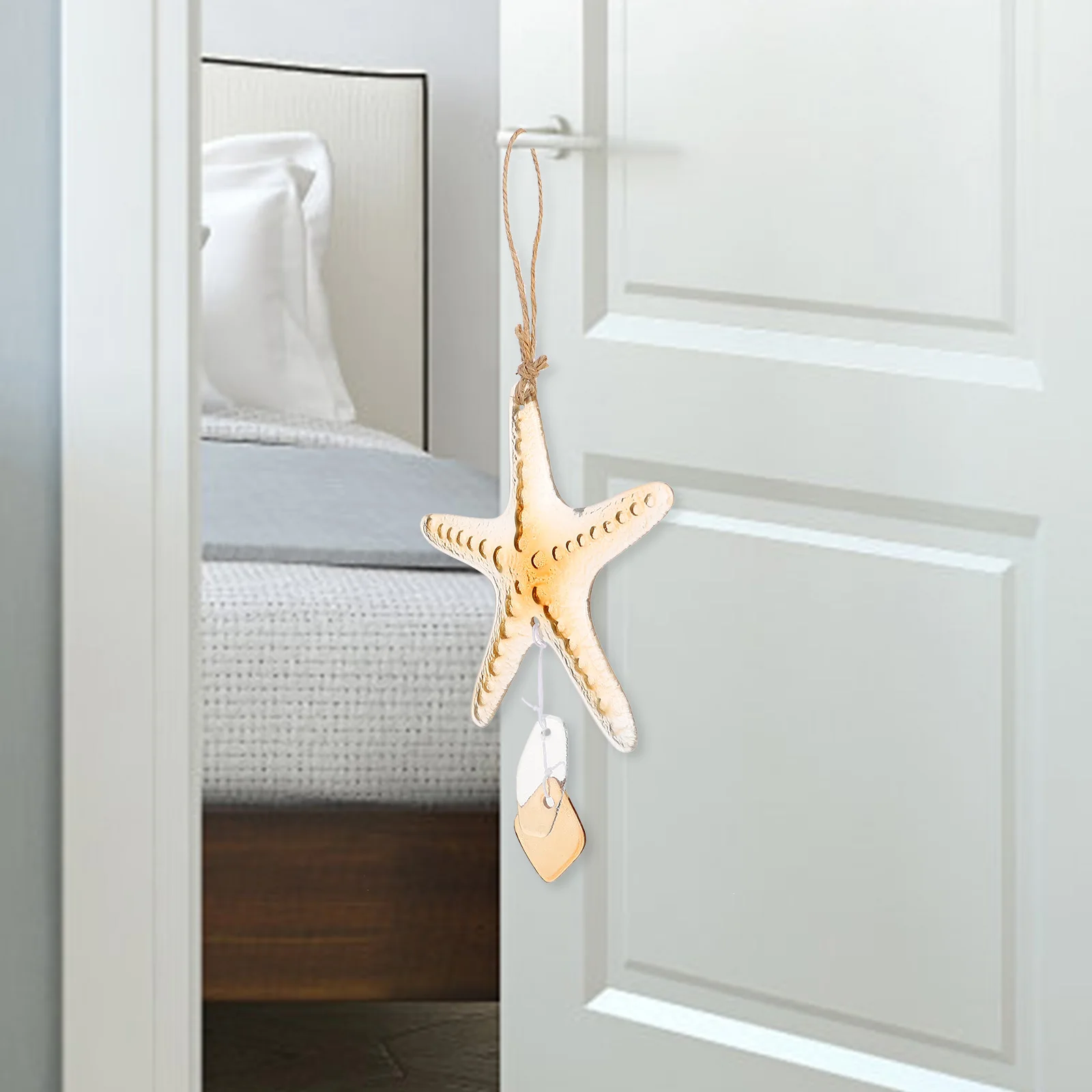 

2Pcs Ocean Style Sea Star Glass Wind Chimes Pendant Outdoor Wind Bells Hanging Garden Decoration Balcony Pendants