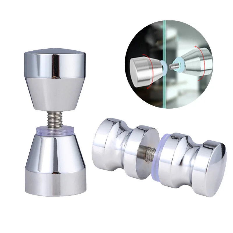 

1 шт. Ручка-кнопка из алюминиевого сплава для стеклянных дверей, для кухни, ванной, душевой кабины, с винтом, фурнитура для дома