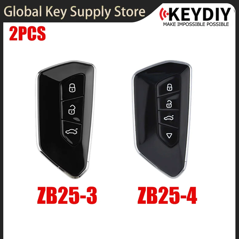 2PCS KEYDIY KD ZB25-3 ZB25-4 Smart Remote Key Compatible with VW MQB Jetta Bora Golf Passat Lavida Magotan Type