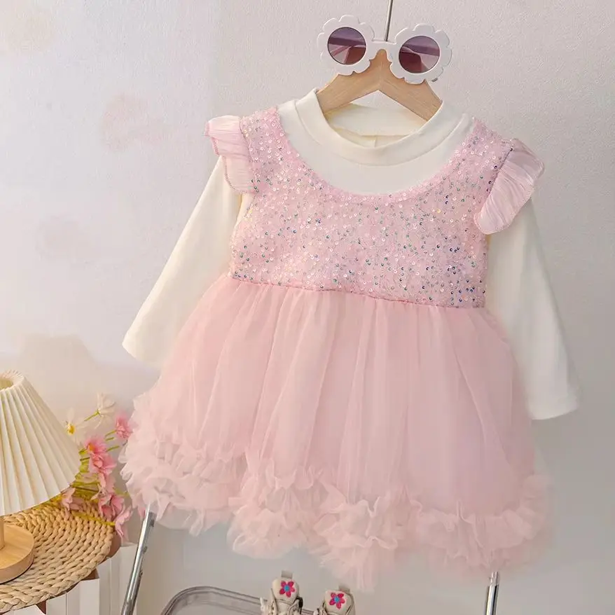 

Baby Girl Dress Autumn Baby Clothes Casual Sweet Long-Sleeved Princess Dress for Girls 1 year Birthday Party Dresses