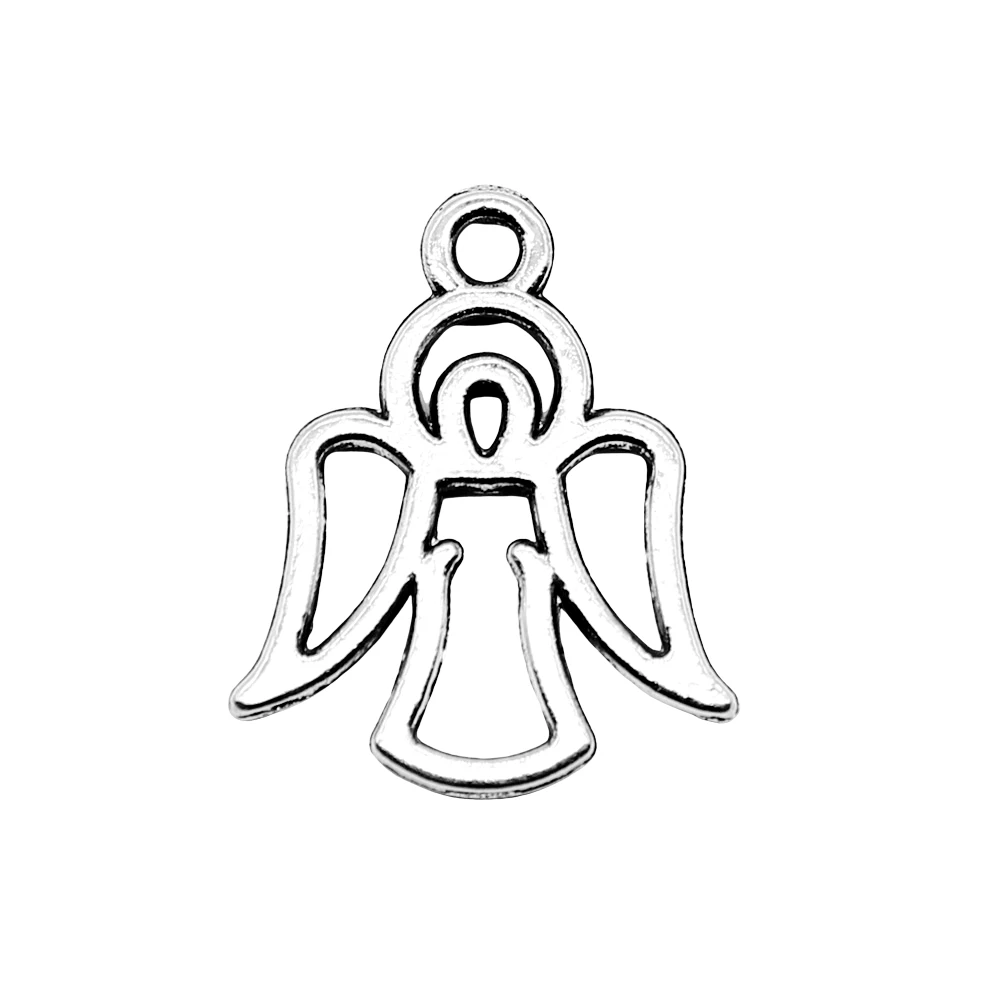 Antique Silver Color Gold Bronze Angels Watching Over Me Charms Zinc Alloy For Handmade Jewelry
