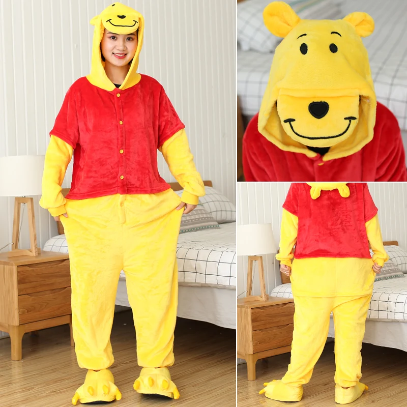 Kigurumi Bear Cartoon Onesies Adults Kids Animal Pajamas Jumpsuits Women Anime Cosplay Costumes For Christmas Halloween Party