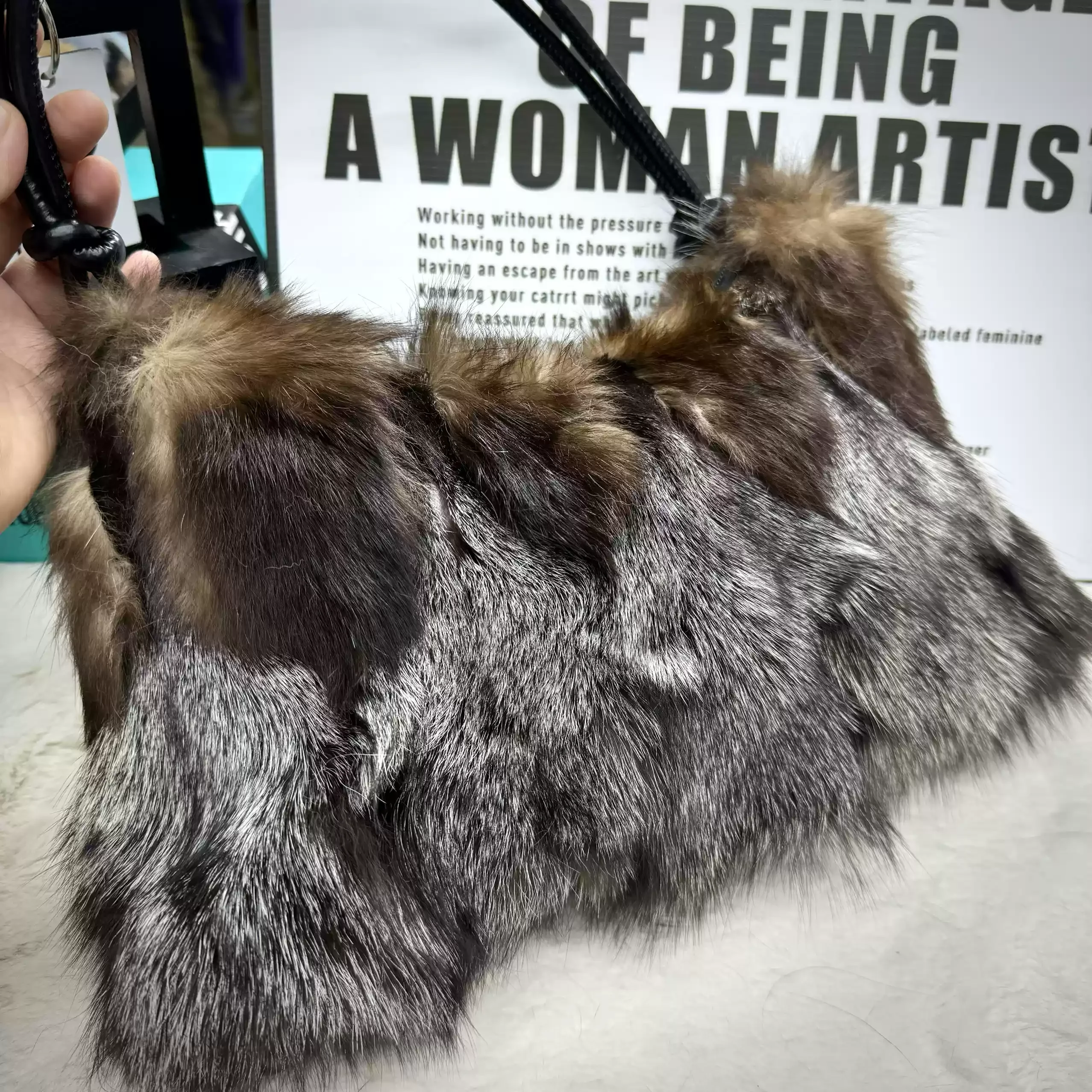 女性用フォックスファーバッグ,レディースファッションハンドバッグ