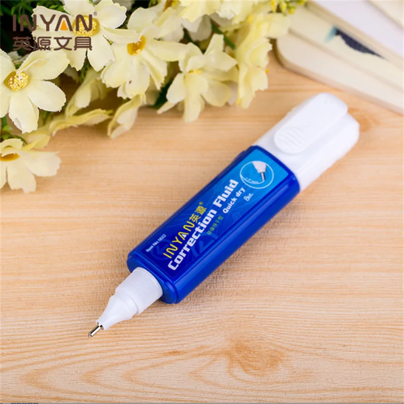 Quick Drying Correction Fluid 8ml Large Capacity Strong Coverage Correction Fluid Student Writing Error Correct School Supplies