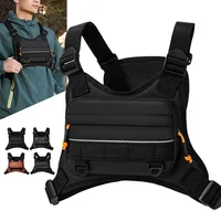 Bolsa frontal para el pecho, chaleco para acampar, mochila para hombres y mujeres, paquete táctico para correr, deportes al aire libre, ciclismo, correr, pesca, bolsa de aparejo de viaje