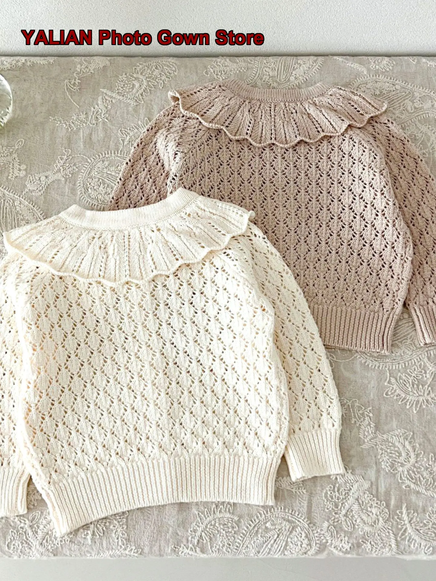 Infant Knit Cardigan Baby Girl Kids Spring Autumn Round Neck Knit Top Solid Color Soft Outwear Girls