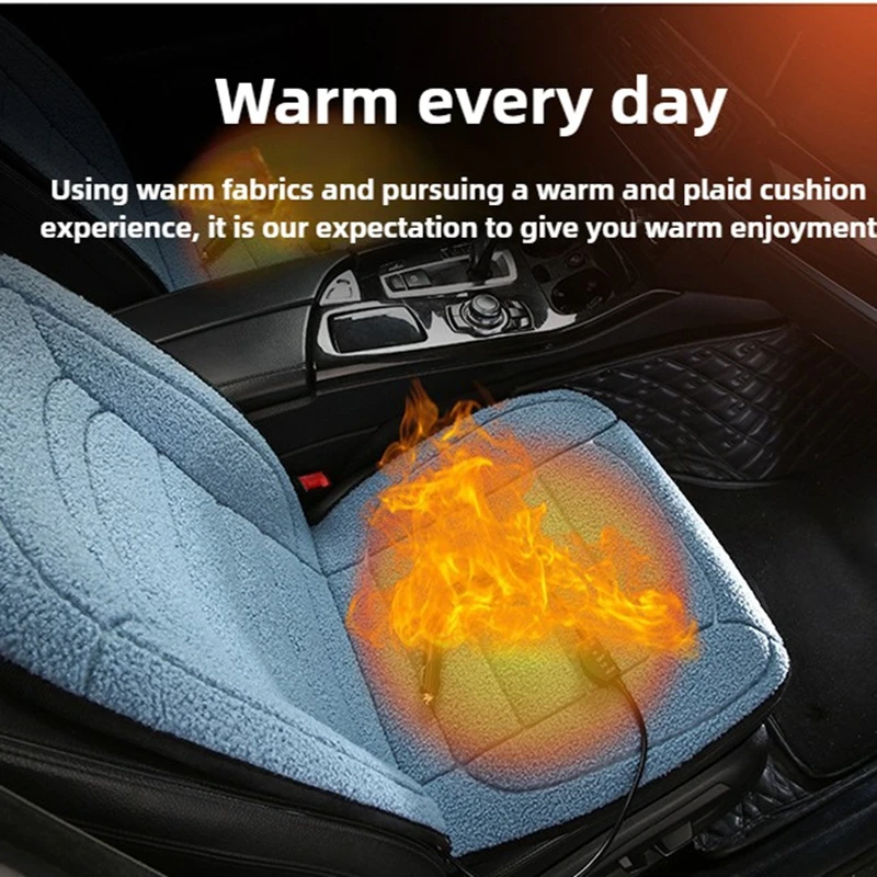 LEIBOO Heated Car Seat Cover Car Heating Cushion Winter Heated Seats Car Seat Warmer 12V Seat Cushion For Back And Seat image 2