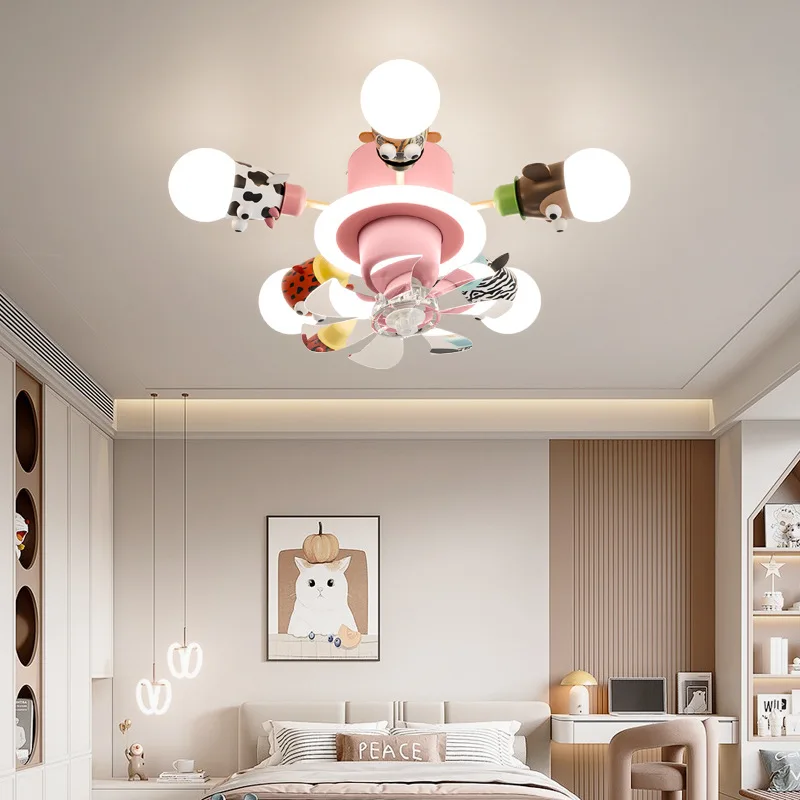 

Cartoon Ceiling Fan Light Children's Room Ceiling Light Cartoon 360 degree Rotating LED Boys and Girls Bedroom Light
