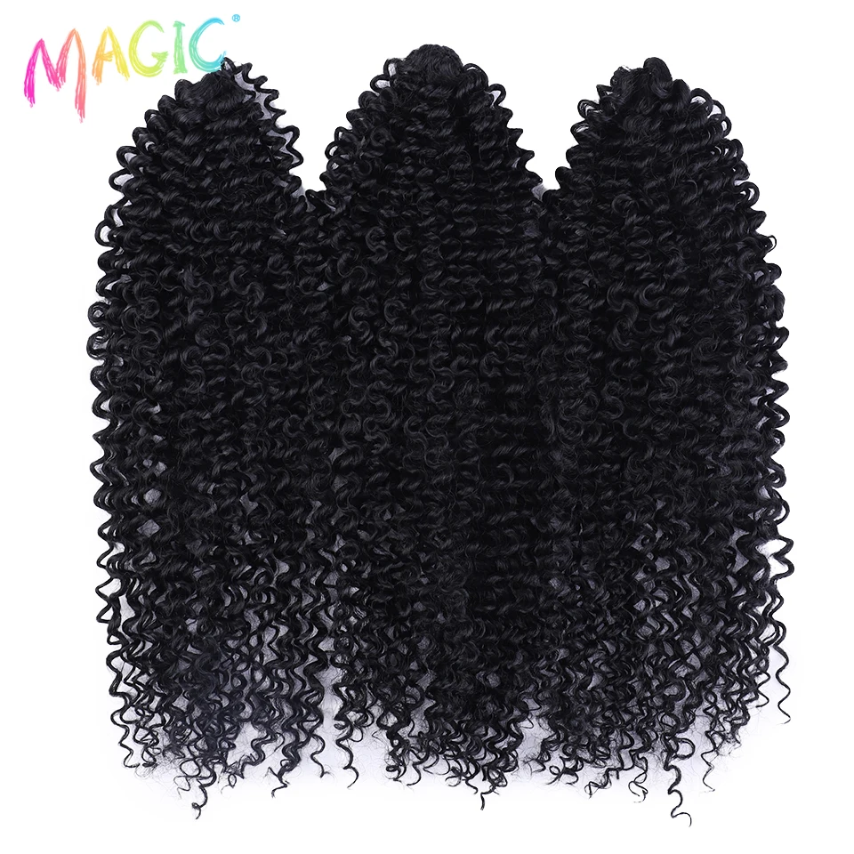 

Magic Crochet Hair Afro Kinky Curly Braiding Hair Synthetic Crochet Hair 18 Inch Ombre Brown Passion Twist Hair Extensions