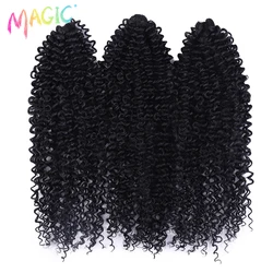 Magic Crochet Hair Afro Kinky Curly Braiding Hair Synthetic Crochet Hair 18 Inch Ombre Brown Passion Twist Hair Extensions