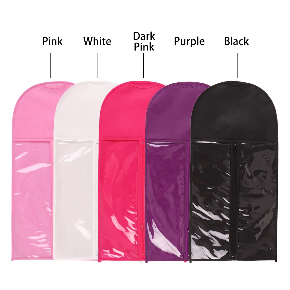 Nunify 1pcs Non Woven Wig Bag And 1pcs Hanger Clip For Wig Storage Dust-proof Wig Storage Bag With Wooden Hanger Wig Accessories