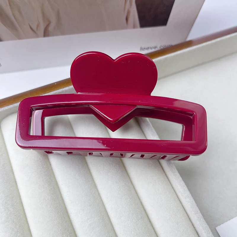 Liebe Quadrat Grab Clip Advanced Sense Essigsäure Haarnadel einfach alles Pferdes chwanz Clip Hai Clip Haar Zubehör Großhandel