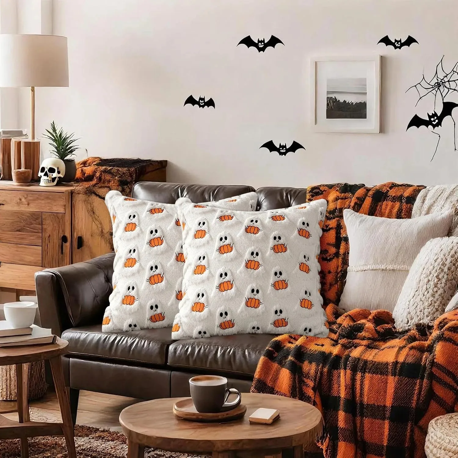 1PCS Halloween Imp Kissen Kissenbezug Weihnachten PVC Dreidimensionale Imp Gestickte Schwarz Und Weiß Urlaub Kissen Kissenbezug – Detail 2