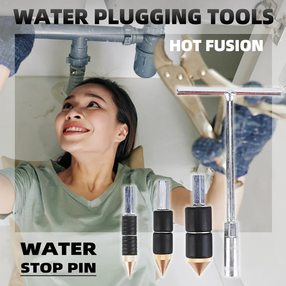 1 Set Hot-melt Water Stop Pin Stainless Steel Tube Water Stop Needle PPR Tube Tunnels Plug for Kitchen Bathroom Repair Plumbing