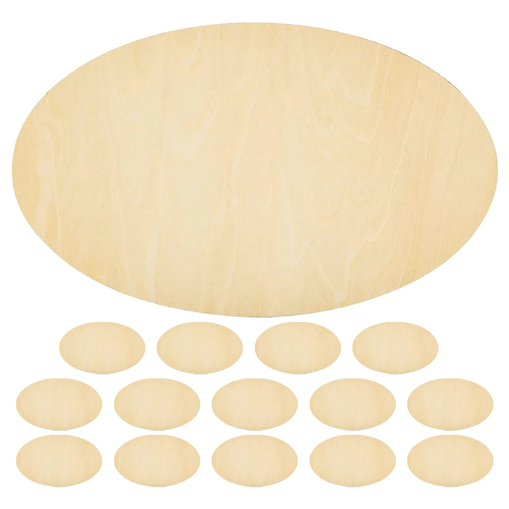 

15pcs Oval Wood Pieces Unfinished Boxwood Discs for DIY Crafts Decorative Home Art Wood Slice Ornaments Round Wooden Cutouts