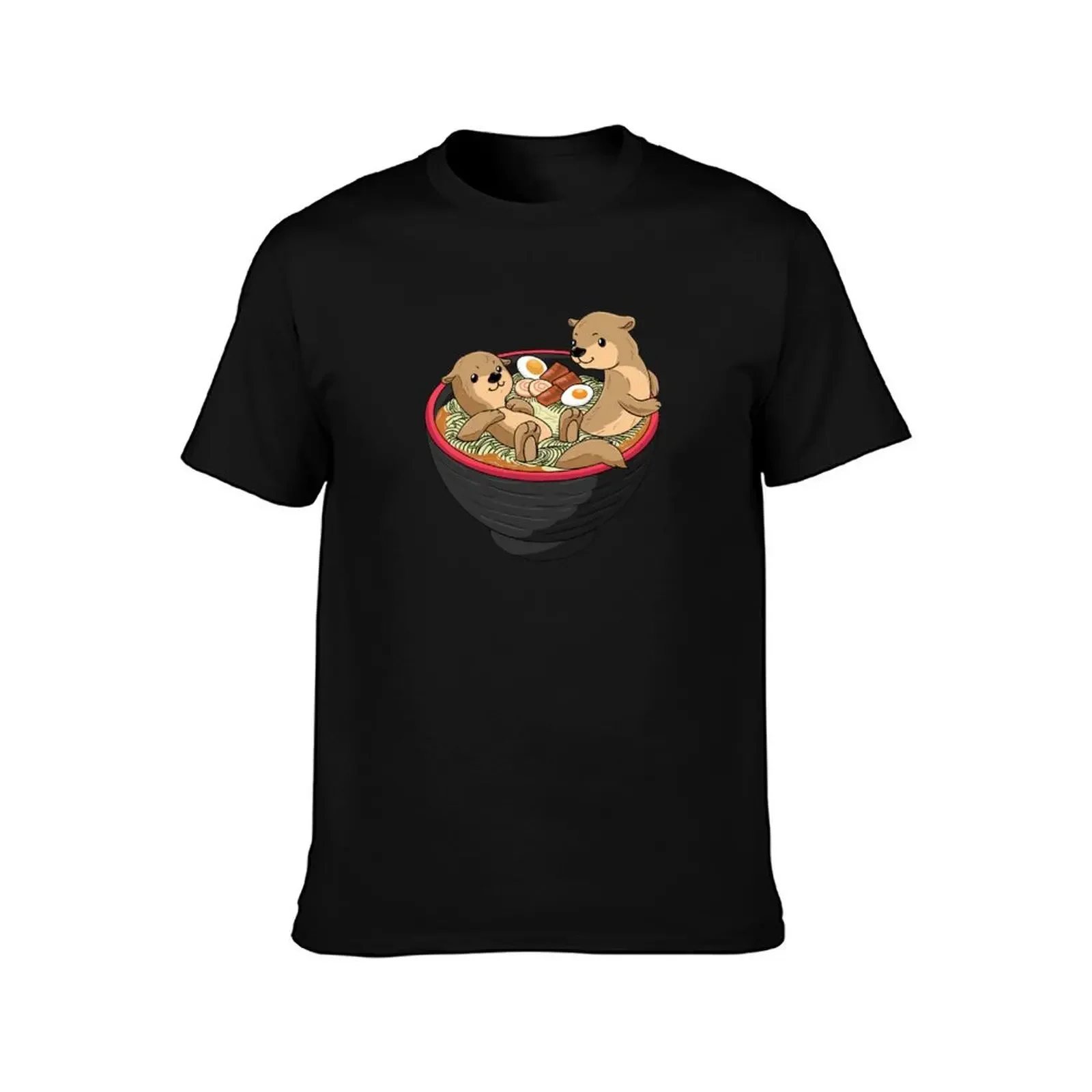 Kawaii Otter Shirt Japanese Ramen noodles soup Otter Lover T-Shirt graphic t shirts plain workout shirts for men