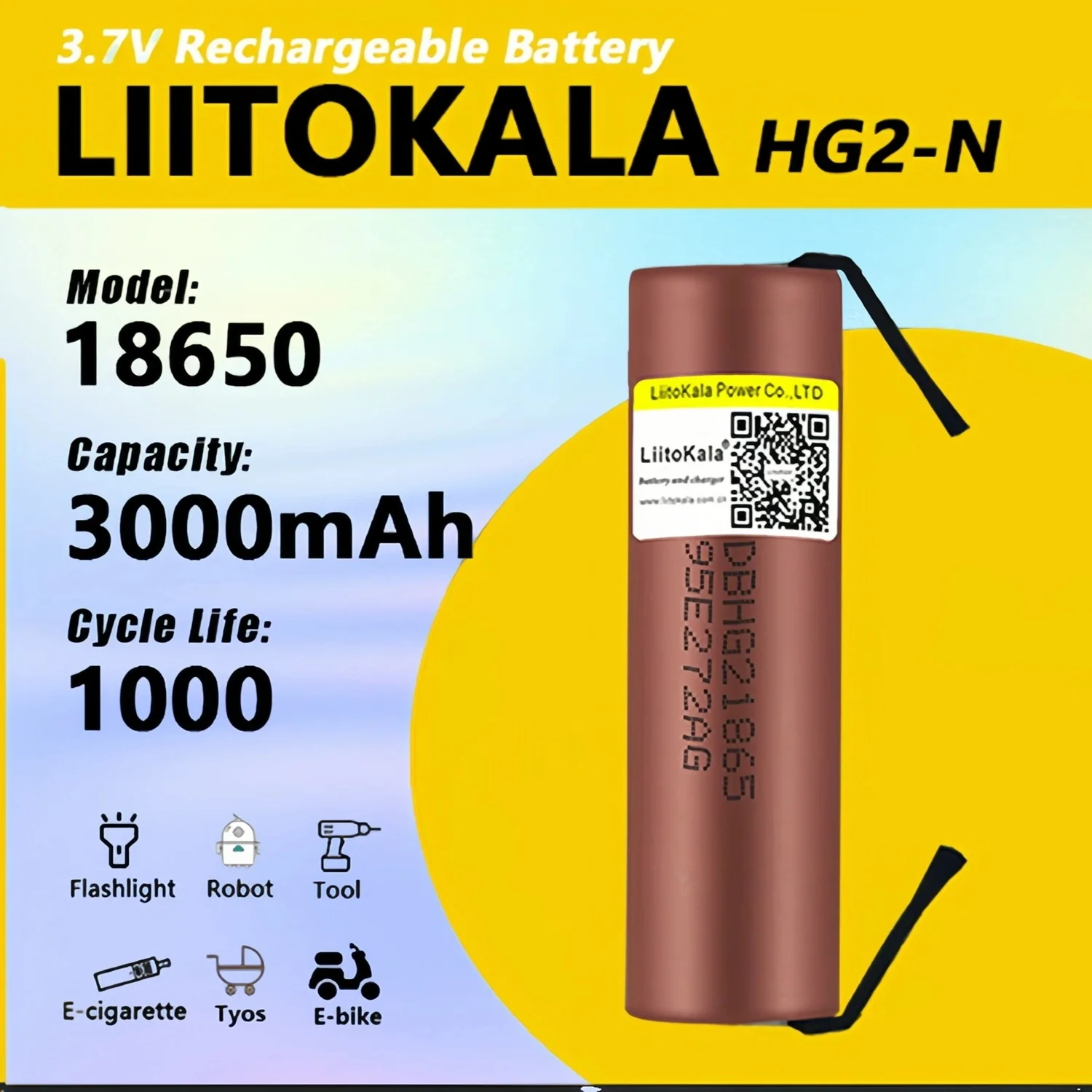 iitokala new HG2 18650 3000mAh battery 18650HG2 3.6V discharge 20A, dedicated For hg2 batteries + DIY Nickel