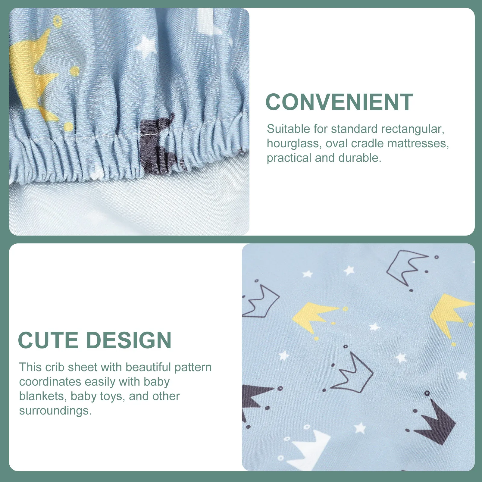 Bassinet Mattress Sheet Crib Fitted Cover Waterproof Breathable Soft Cotton Elastic Band for Nursery Bed Summer Print