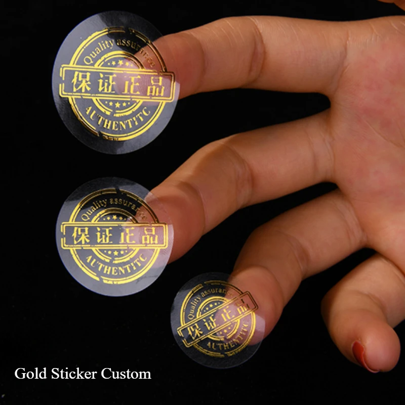 200pcs Custom  Silver / Gold Logo Sticker Transparent LOGO Stickers Personalized Free Design Sticky Label Any Size