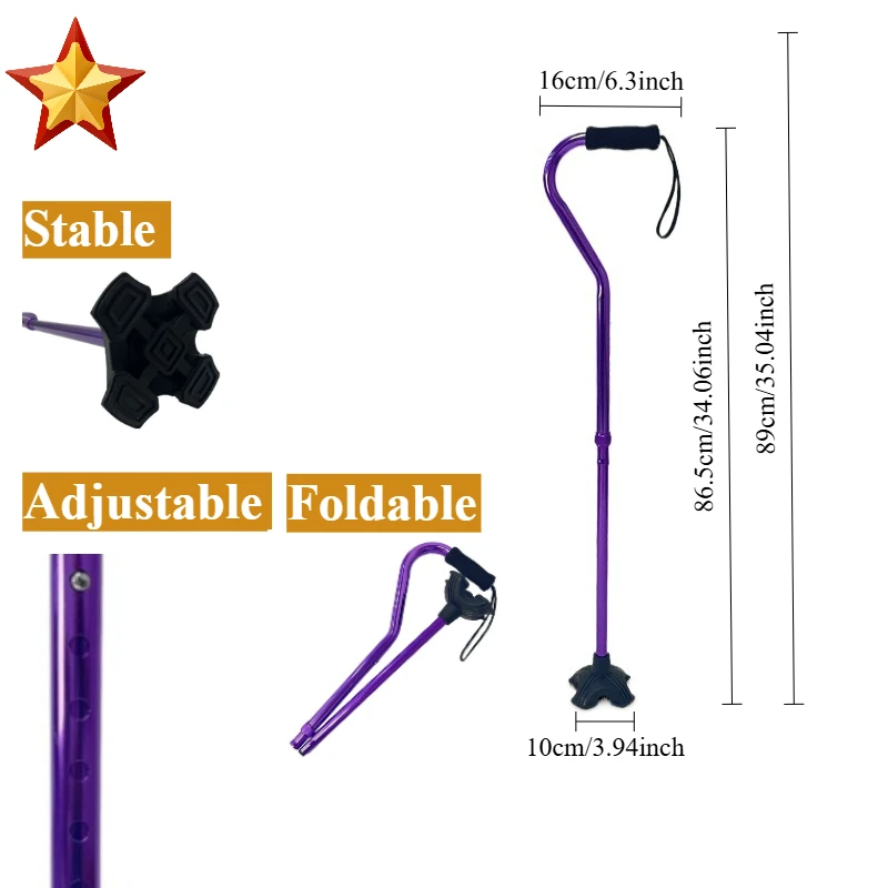 

Crozier Cane Walking Stick Crosier Aluminum Alloy Anti-skid Crutch Retractable Collapsible Crutch Light Mount