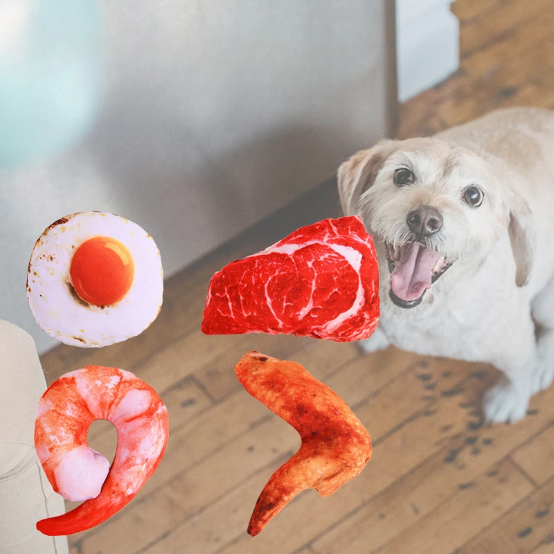 Pet Sound Plush Toy Simulation Chicken Leg Vegetable Fruit Dog Fun Bite Molar Toys Wholesale