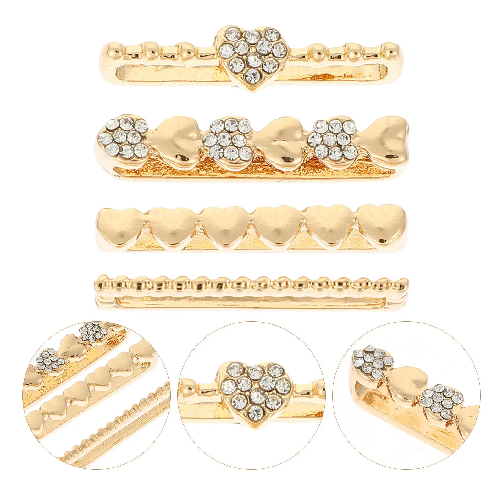 4Pcs Watch Strap Charms Premium Zinc Alloy Decorative Comfortable Easy to Attach for Any Watchband Smartwatch Band