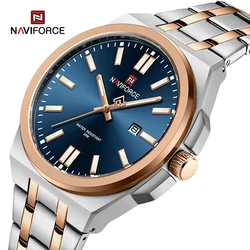 NAVIFORCE Men Luxury Brand Watch Business Waterproof Quartz Man Wristwatch Stainless Steel Strap Date Display Fashion Male Clock