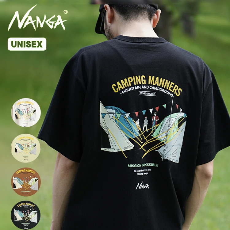 Outdoor Camping Hiking Print Summer Crew Neck Short Sleeve T-Shirt NA@GA