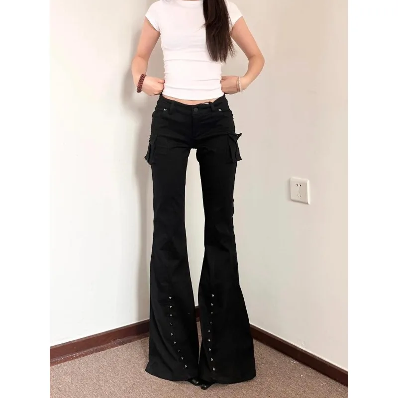 Pocket Low-rise Tooling Pants 2026 Women's Spring Slim-fit Babes Trousers