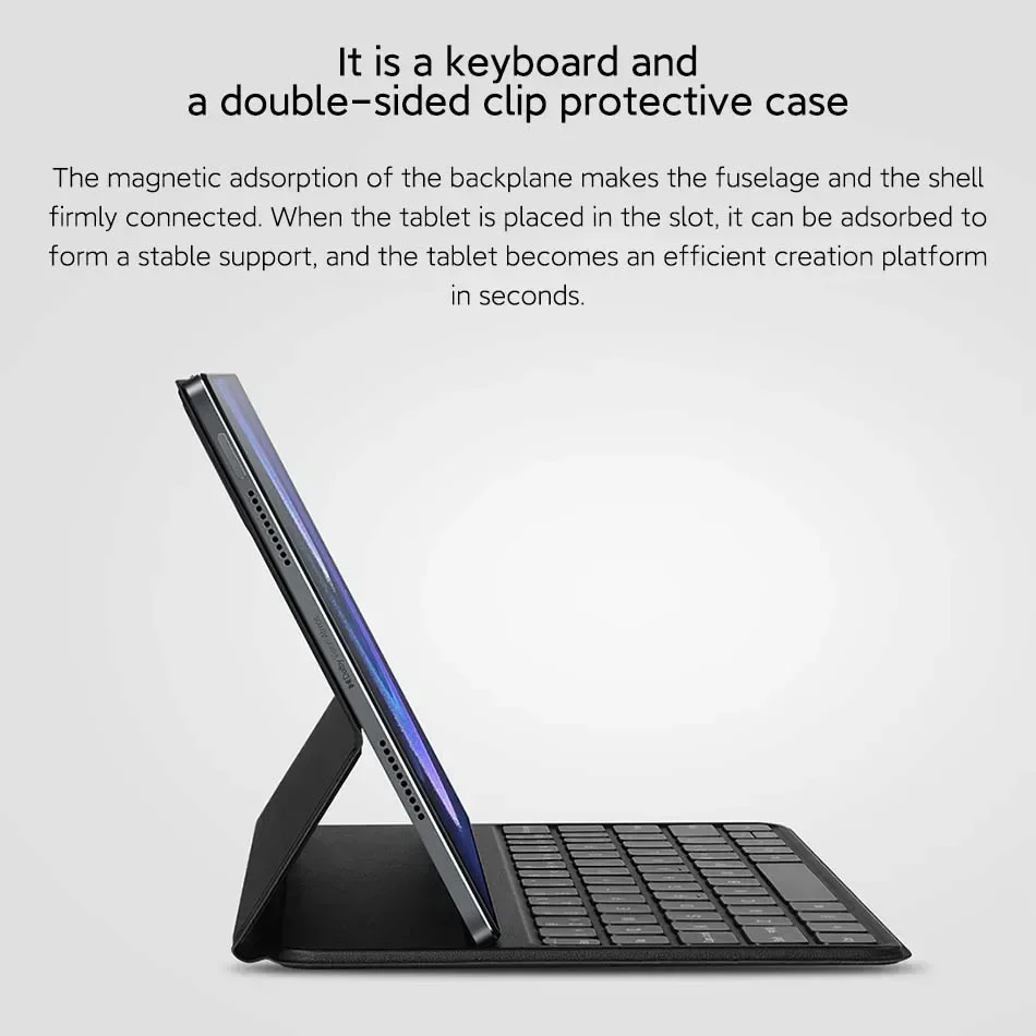 Top! Original Pad 6 / 6 Pro Keyboard Case For MI Tablet 6 Series Magnetic Touch Keyboard Shell Double-sided PU Protective Case